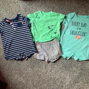 Newborn Boy Summer Outfit Jumpsuit Set